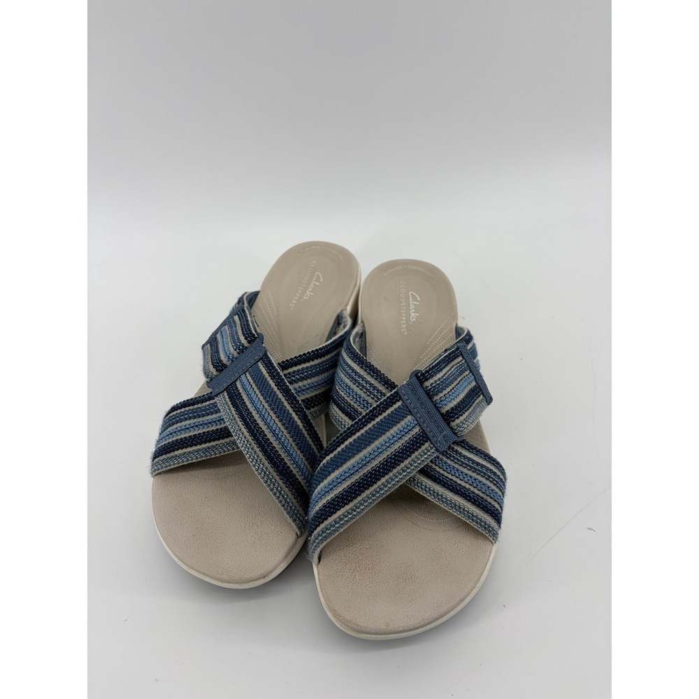 Clarks Cloudsteppers Washable Slip-On Slides Blue, Women's Size 9, Pre-Owned